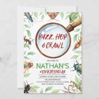 Insect Bugs Birthday Invitation