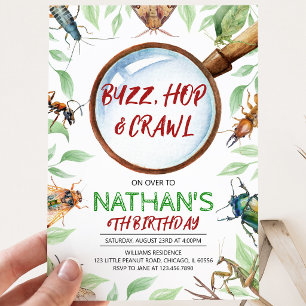 Insect Bugs Birthday Invitation