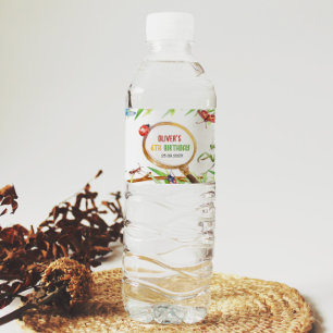 Insect Bugs Birthday Water Bottle Label