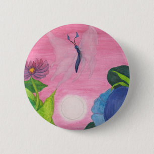 Insect Butterfly Transformation Painting Artwork   6 Cm Round Badge