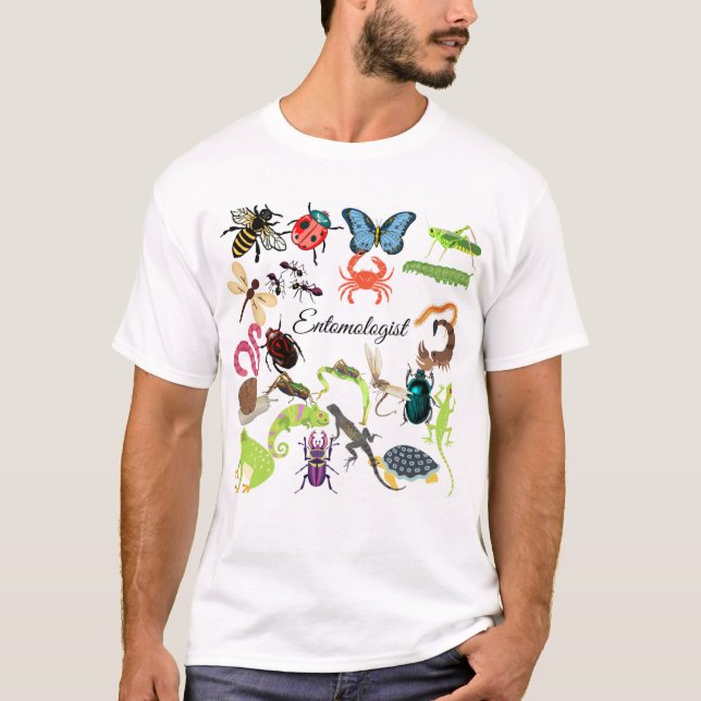 insect graphic and text ,entomology T-Shirt (Front)