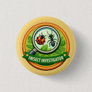 insect investigator Explorer Kids Outdoor Award 3 Cm Round Badge