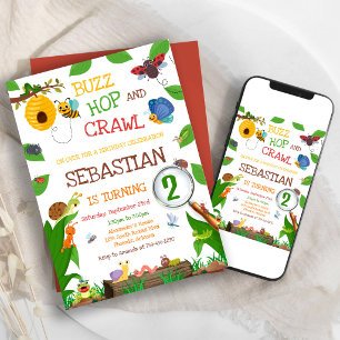 Insect Kids Birthday Invitation