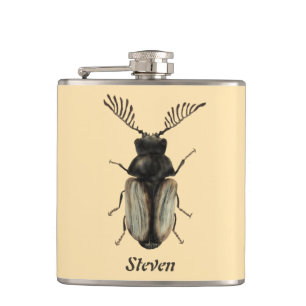 Insect Lover Art: Cool Beetle Hip Flask