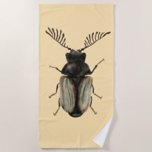 Insect Lover Beetle Art Beach Towel