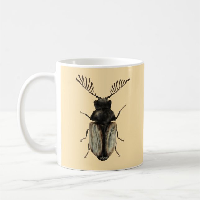 Insect Lover Beetle Art Coffee Mug (Left)