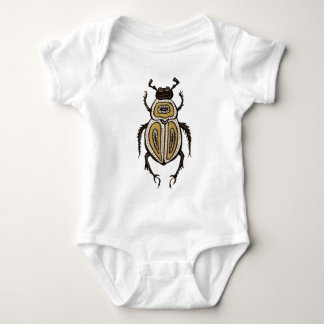 Insect Lover Yellow Decorative Beetle Art Baby Bodysuit