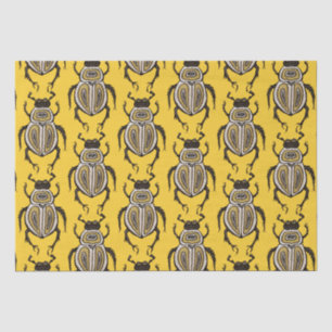 Insect Lover Yellow Decorative Beetle Art Tissue Paper