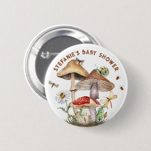 Insect & Mushroom Baby Shower Button Favour