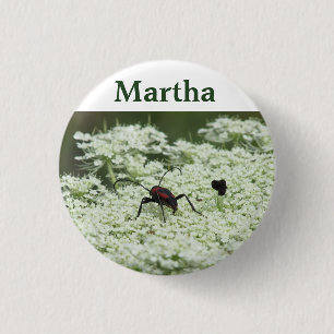 Insect on Elderflower 3 Cm Round Badge