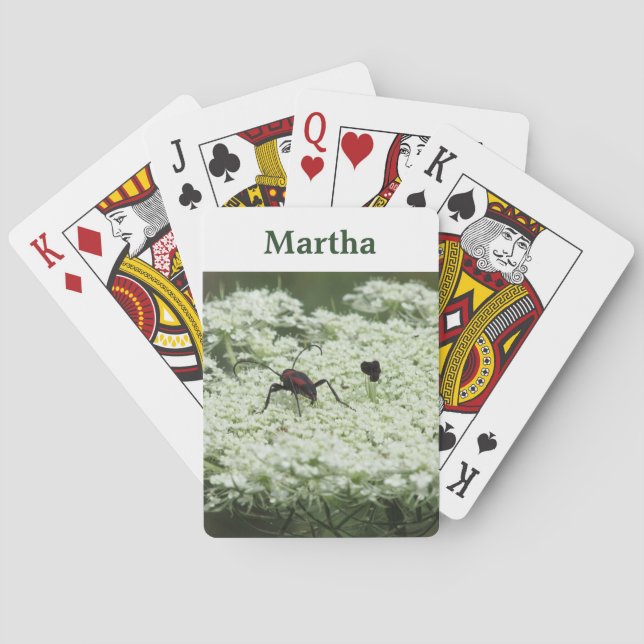 Insect on Elderflower  Playing Cards (Back)