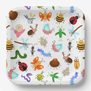 Insect Paper Plates, Bug Theme Birthday Party Plate