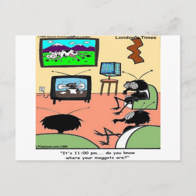 Insect Parents Funny Cartoon Postcard (Front)