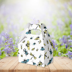 Insect Pattern   White Favour Box