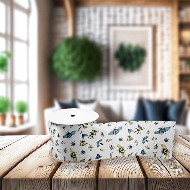 Insect Pattern | White Satin Ribbon (Creator Uploaded)