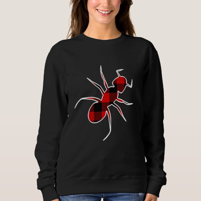 Insect Red Buffalo Plaid Bug Fly Matching Pj Famil Sweatshirt (Front)