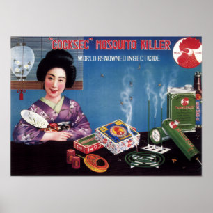 INSECT REPELLENT Kimono Woman Japan Advertising Poster