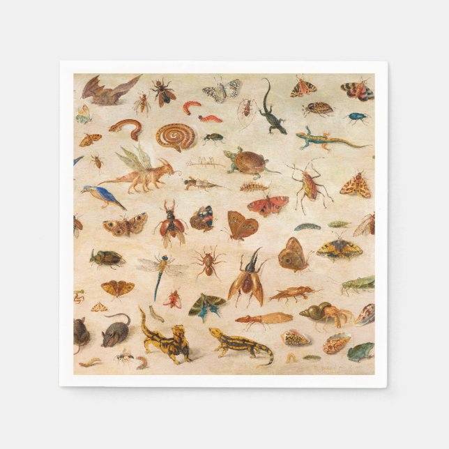 Insects, Amphibians and Shells by Jan van Kessel Napkin (Front)