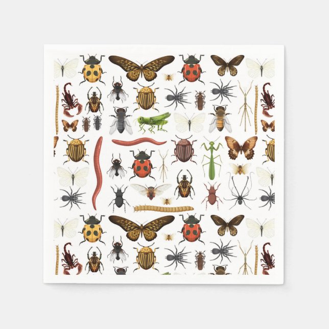 Insects Birthday Party Paper Napkin (Front)
