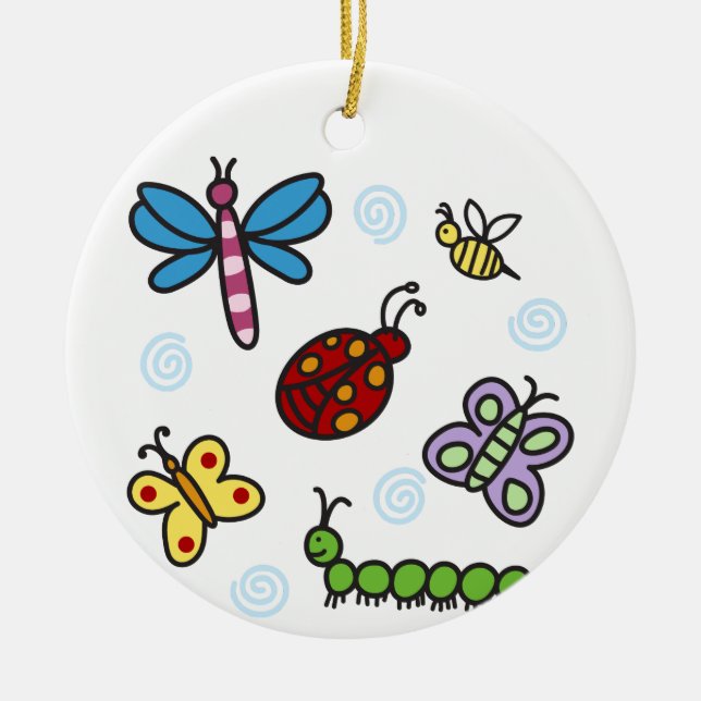 Insects Ceramic Tree Decoration (Front)