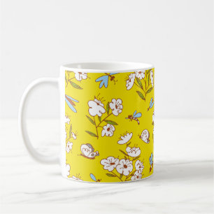 Insects Flowers Butterflies: Summer Seamless Patte Coffee Mug