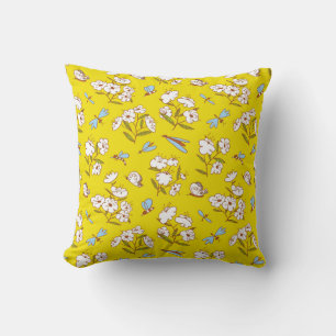 Insects Flowers Butterflies: Summer Seamless Patte Cushion