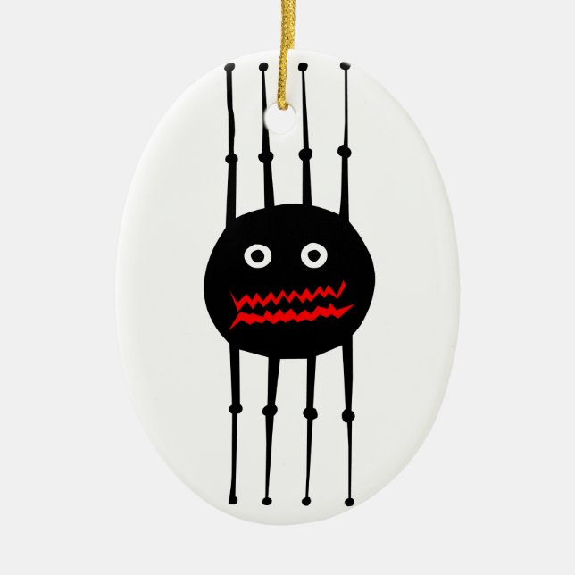 Insects fun cool graphic spider ceramic tree decoration (Front)