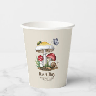 Insects Mushroom Woodland Nature Baby Shower Paper Cups