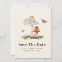 Insects Mushroom Woodland Nature Baby Shower