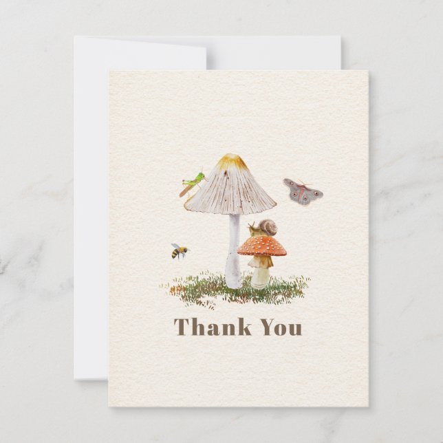 Insects Mushroom Woodland Nature Thank You (Front)