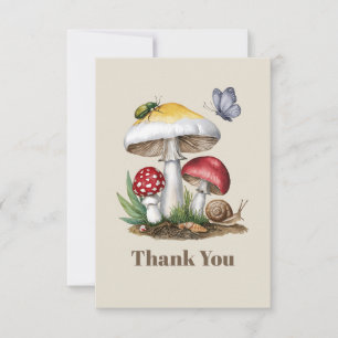 Insects Mushroom Woodland Nature Thank You Card