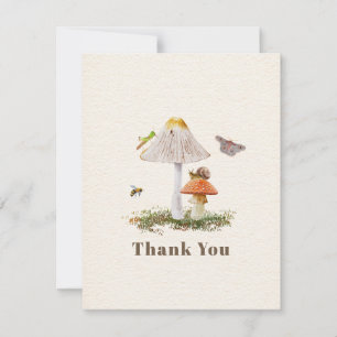 Insects Mushroom Woodland Nature Thank You Card