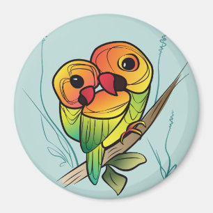 Inseparable Parrots Magnet