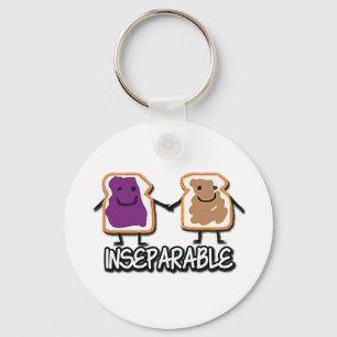 Inseparable Peanut Butter and Jelly Key Ring