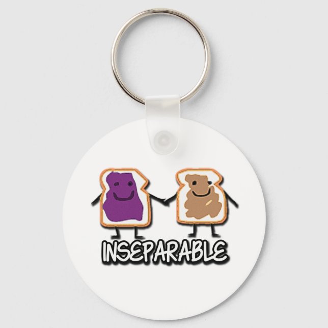 Inseparable Peanut Butter and Jelly Key Ring (Front)