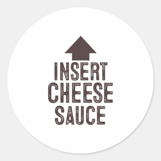 Insert Cheese Sauce Funny Halloween Pointing Arrow Classic Round Sticker (Front)