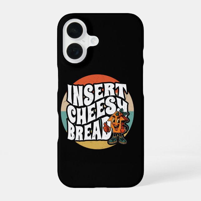 Insert Cheesy Bread Arrow Funny Cheese Lover Art iPhone 16 Case (Back)
