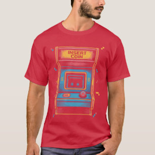 Insert Coin Arcade Cabinet Retro Gaming Aesthetic T-Shirt