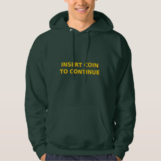 Insert Coin to Continue – Retro Arcade Pixel Art Hoodie