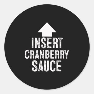 Insert Cranberry Sauce Halloween Pointing Arrow To Classic Round Sticker