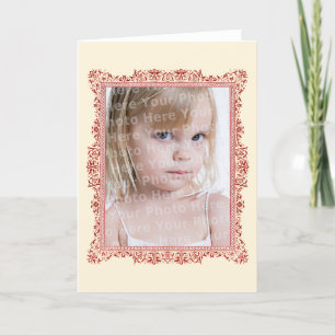 Insert Family Photo Antique Pink Frame Card