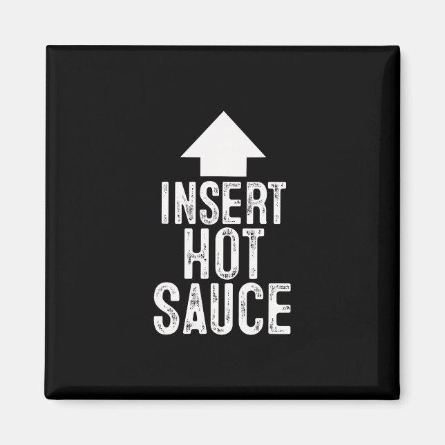 Insert Hot Sauce Halloween Pointing Arrow To Mouth Magnet (Front)