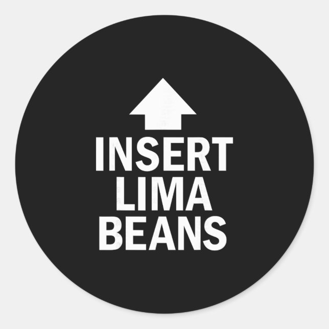 Insert Lima Beans Funny Thanksgiving Pointing Arro Classic Round Sticker (Front)
