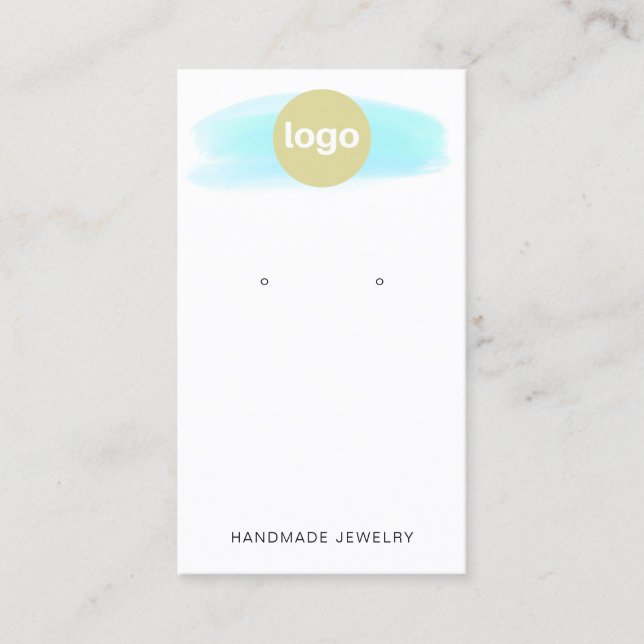 Insert Logo Blue  Watercolor  Earring Display (Front)