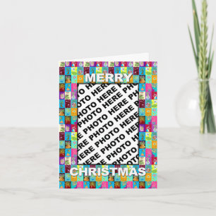 Insert Photo Christmas Colour Floral Card With