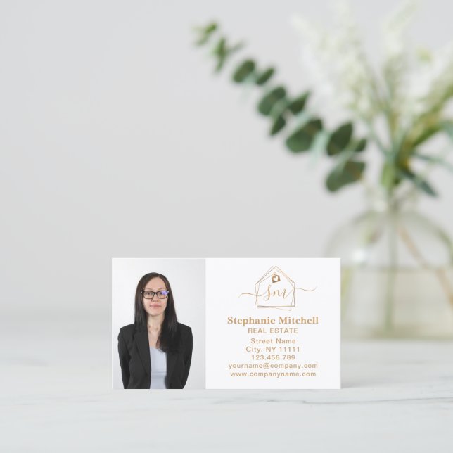 Insert Photo Real Estate Realtor Key House Gold (Standing Front)