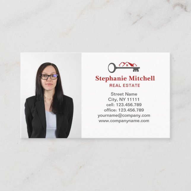 Insert Photo Real Estate Realtor Key House Red (Front)