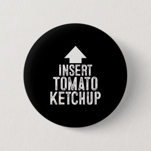 Insert Tomato Ketchup Halloween Pointing Arrow To 6 Cm Round Badge