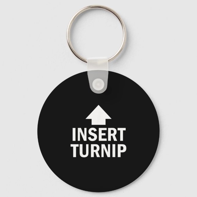 Insert Turnip Thanksgiving Pointing Arrow To Mouth Key Ring (Front)
