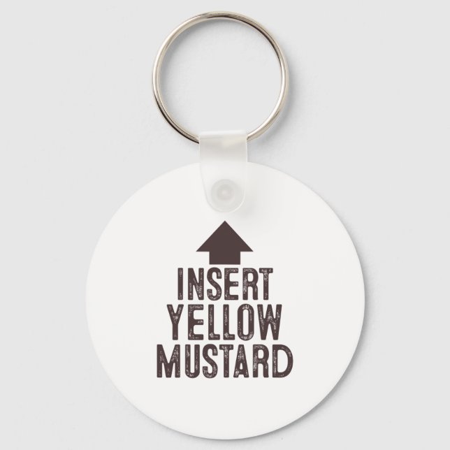 Insert Yellow Mustard Halloween Pointing Arrow To  Key Ring (Front)
